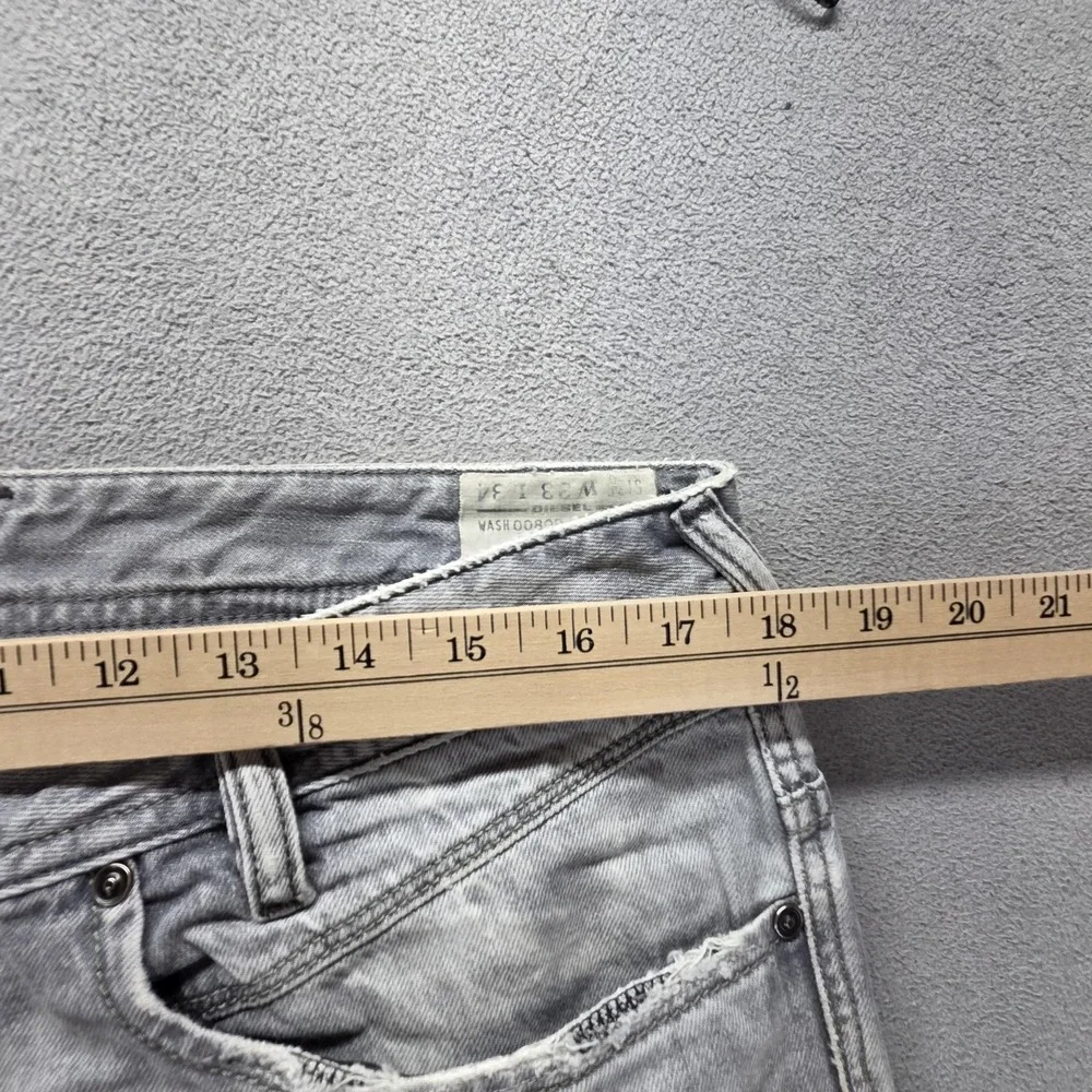 Diesel Jeans Mens 33x34 Gray Iakop Regular Slim Tapered Button Fly 008QP
